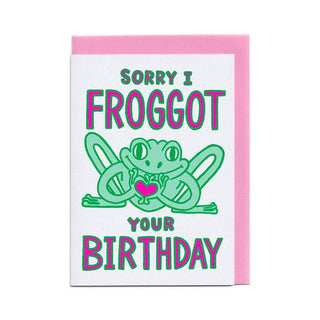 Sorry I Froggot - Greeting Card (Risograph)-Greeting Cards-Stash World