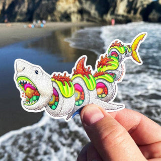 Spicy Shark Roll - Holographic Vinyl Sticker