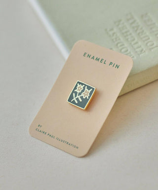 Square Folk Art Flower - Enamel Pin-Enamel Pins-Stash World
