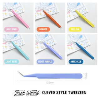 Sticker Tweezers - Straight or Curved / Elbow-Tweezers-Stash World