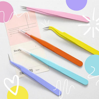 Sticker Tweezers - Straight or Curved / Elbow-Tweezers-Stash World