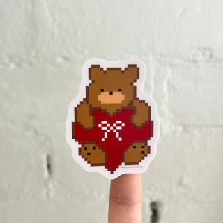 Teddy Heart - Vinyl Sticker-Vinyl Stickers-Stash World