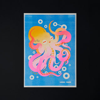 The Octopus - Risograph A3 Print (Series 2)-Prints-Stash World