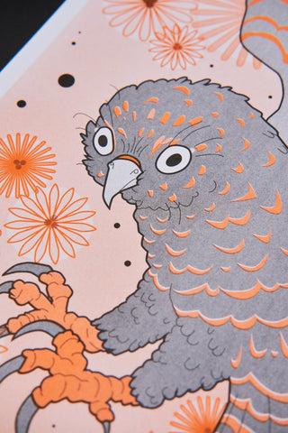The Powerful Owl - Risograph A3 Print-Prints-Stash World