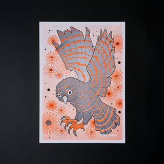 The Powerful Owl - Risograph A3 Print-Prints-Stash World