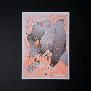 The Wedgetail Eagle - Risograph A3 Print-Prints-Stash World