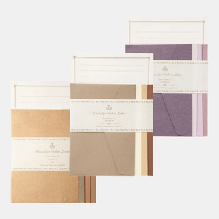 Tsutsumu Letter Writing Set - Violet, Brown or Gold-Letter Writing-Stash World