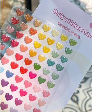 Twinkle Hearts - Sticker Sheet (3D puffy)-Sticker Sheets-Stash World