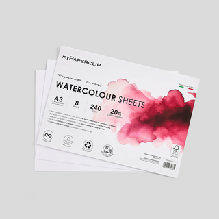 Watercolour Sheets 240GSM - A5, A4 or A3-Planner Accessories-Stash World