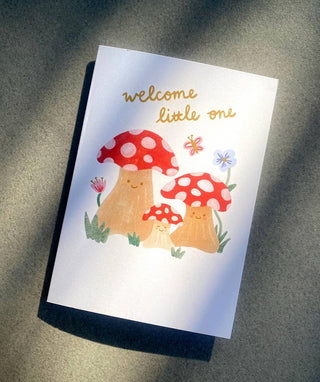Welcome Little One Mushroom - Greeting Card-Greeting Cards-Stash World