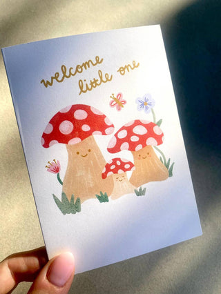 Welcome Little One Mushroom - Greeting Card-Greeting Cards-Stash World