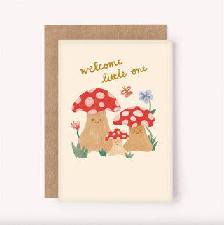 Welcome Little One Mushroom - Greeting Card-Greeting Cards-Stash World
