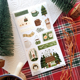 Winter Bear Cafe - Sticker Sheet-Sticker Sheets-Stash World
