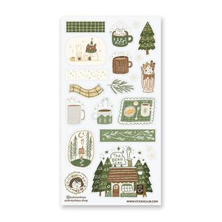 Winter Bear Cafe - Sticker Sheet-Sticker Sheets-Stash World