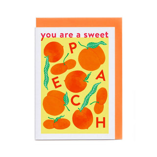 You Are a Sweet Peach - Greeting Card (Risograph)-Greeting Cards-Stash World