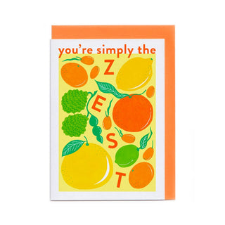 You're Simply the Zest - Greeting Card (Risograph)-Greeting Cards-Stash World