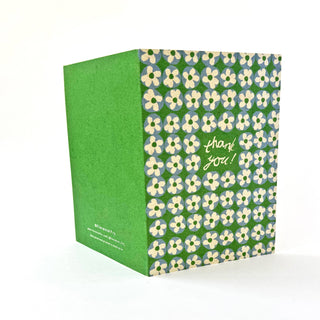Thank You Green Flowers - Greeting Card