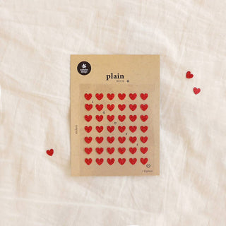 Plain.14: Hearts - Sticker Sheet (Glitter)