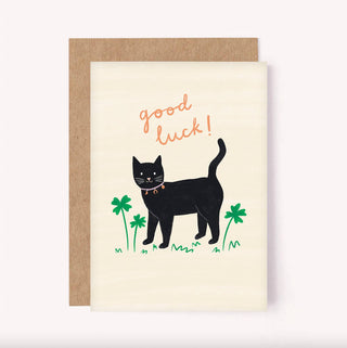 Good Luck Black Cat - Greeting Card