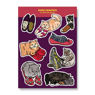 Cat Sticker Sheets: Shoe Fanatics-Stash World