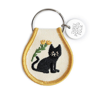Black Cat - Embroidered Keychain