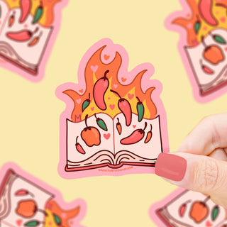 Flaming Hot Romance Book - Vinyl Sticker