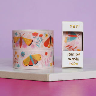 Floral Moths Washi Tape