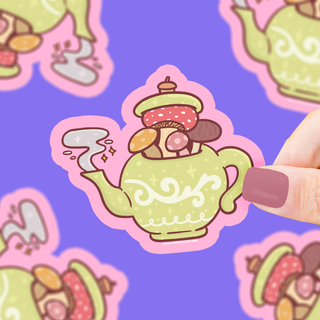 Mushroom Teapot - Vinyl Sticker