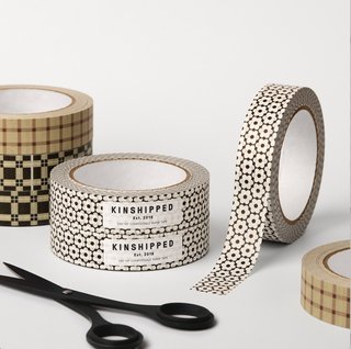 Black Flower Grid - Paper Masking Tape