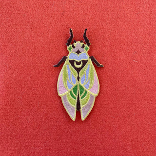 Stained Glass Cicada - Iron on Patch