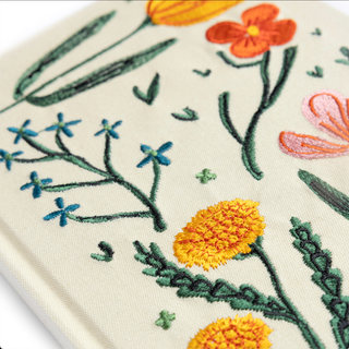 Floral - Embroidered Blank Journal
