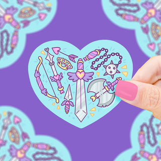 Medieval Weapons Heart - Vinyl Sticker