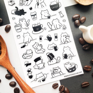 Caffeine Cats 1 - Sticker Sheet