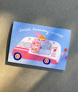 Ice Cream Van - Greeting Card