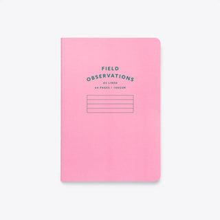 Lined Stitched Notebook - A5 Pink