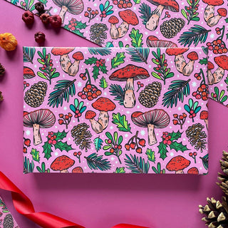 Pink Festive Mushroom - Wrapping Paper