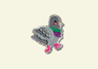 Pigeon Glitter - Vinyl Sticker (Glitter)