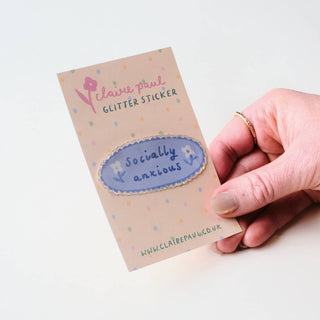 Socially Anxious - Vinyl Sticker (Glitter)