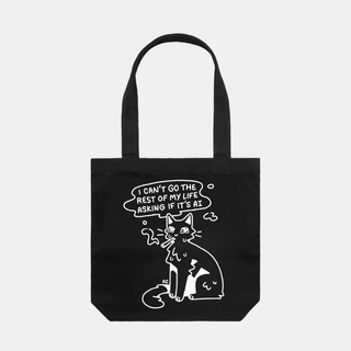 AI Cat - Reality Check Tote Bag