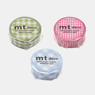 MT deco Washi Tape - Gingham Check (Pink, Green or Blue)