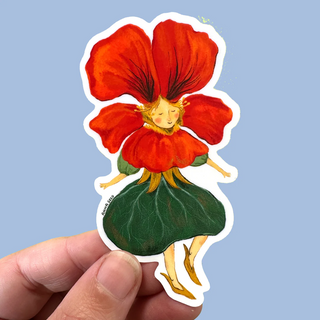 Nasturtium Lady - Vinyl Sticker