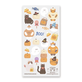 Sparkly Spooky Cats Sticker Sheet
