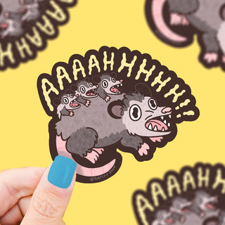 Screaming Opossum - Vinyl Sticker