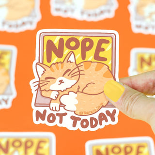 Nope Not Today Kitty Vinyl Sticker
