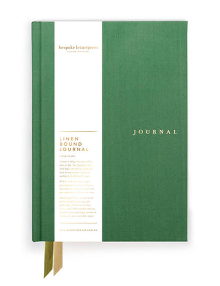 Fern Green Linen Bound Lined Journal