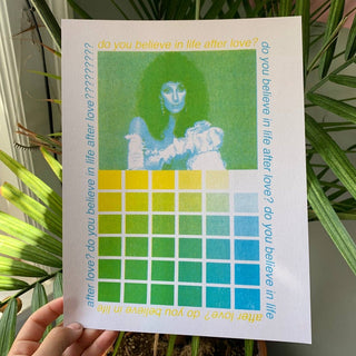 Cher Color Chart (Aqua/Yellow) - Risograph Art Print (8.5x11")
