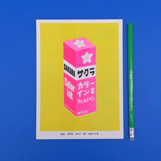 Japanese Pink Sakura Ink - Risograph Print