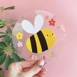 Bee Happy Suncatcher Sticker-Stash World
