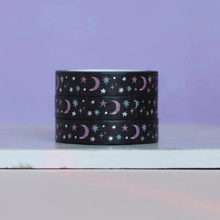 Black and Silver Galaxy Silver Foil Washi Tape-Stash World