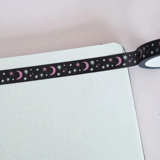 Black and Silver Galaxy Silver Foil Washi Tape-Stash World